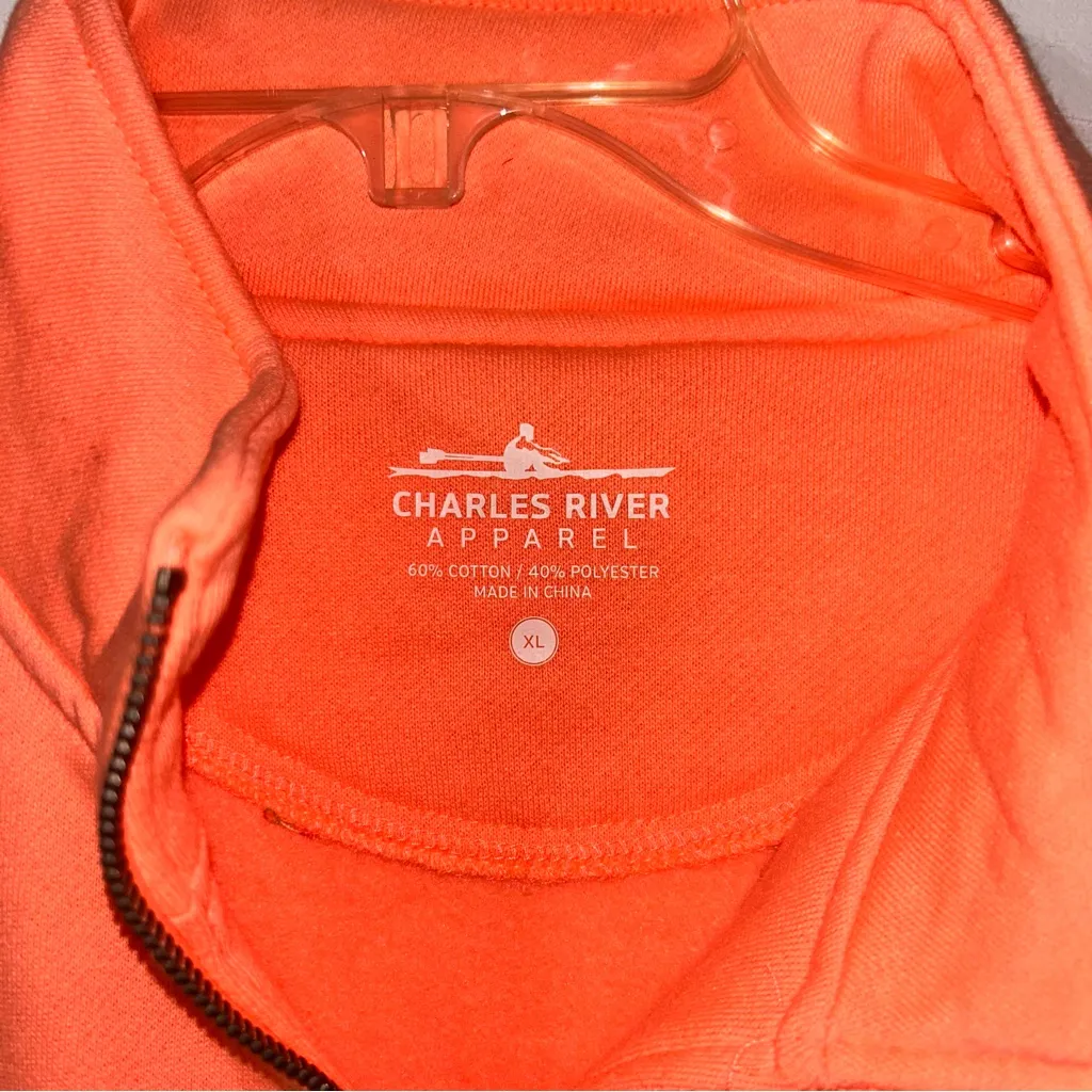 Charles River Bright Coral Quarter Zip Pullover Women’s Size XL - Image 2