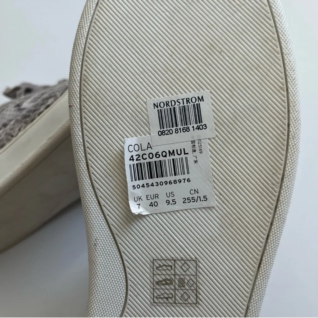 Nordstrom topshop Cuba Gray Snake skin print Pattern lace up Sneakers US 9.5 - Image 8