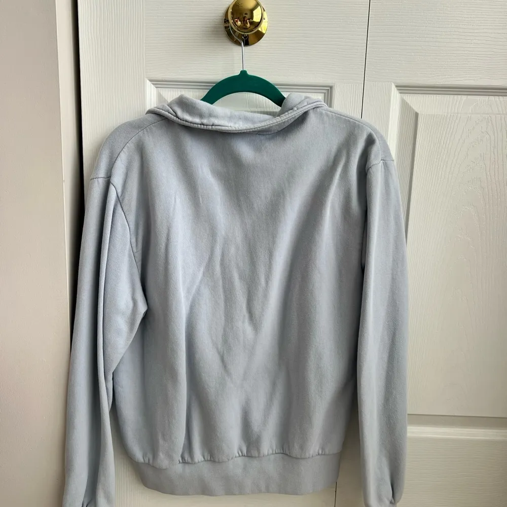 Brandy Melville Light Gray Quarter-Zip Sweater - Image 3