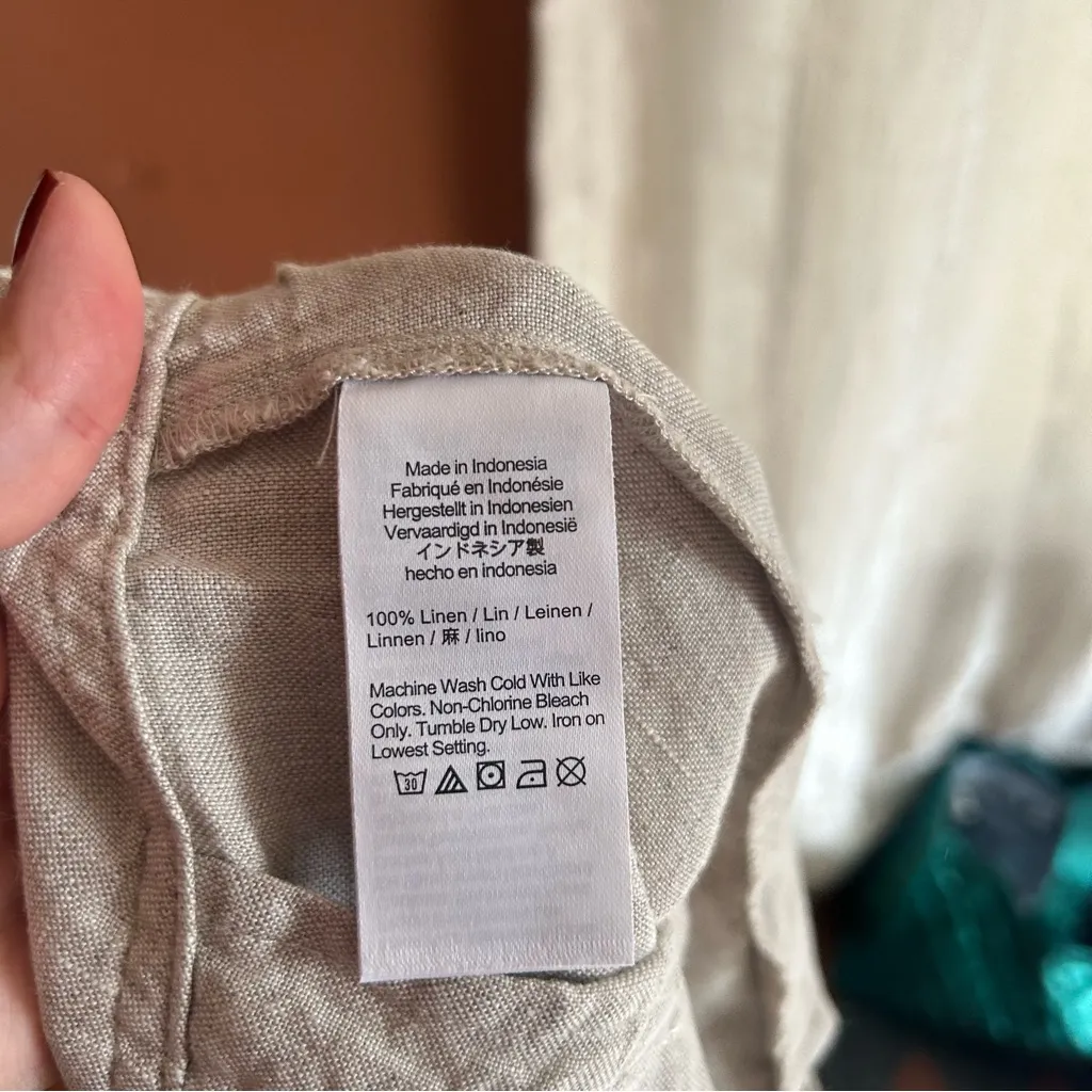 Madewell Pintucked‎ Shorts in 100% Linen Oat Tan Beige High Rise NWT Size 6 - Image 7