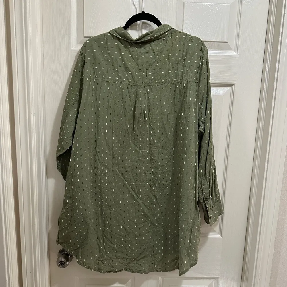 Ruff Hewn plus size button down light green shirt size 3X - Image 3
