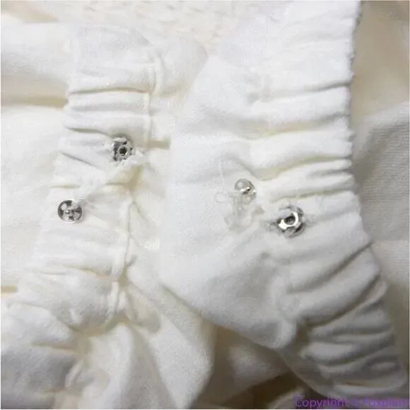 NEW Madewell‎ Linen-Cotton Puff-Sleeve Mini Dress, lighthouse, size 6 - Image 11