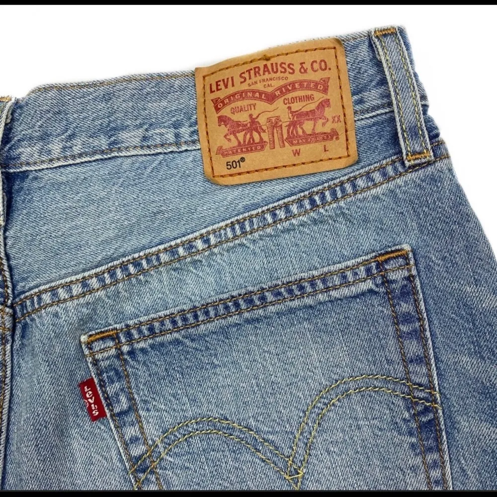 Levi’s 501 Glow Patchwork Shorts 24 Distressed - Image 10