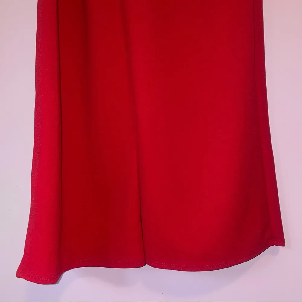 Crystal Sky S Red Strapless Jumpsuit Wide Leg Ruffle - Image 8