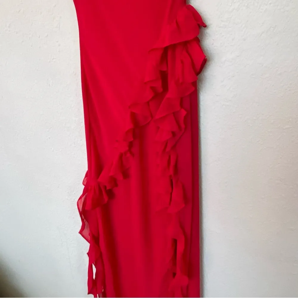HOUSE OF CB 'Ariela' Cherry Ruffle Maxi Dress red NWOT size‎ M - Image 7