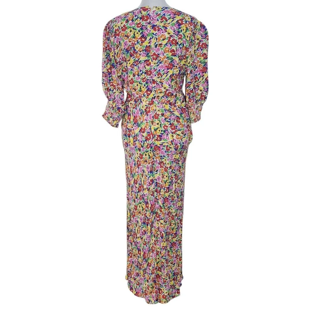 Rixo Floral Maxi Dress Size 8 Rixo for Target Floral Dress with Puffy Sleeves Yellow Size M - Image 2