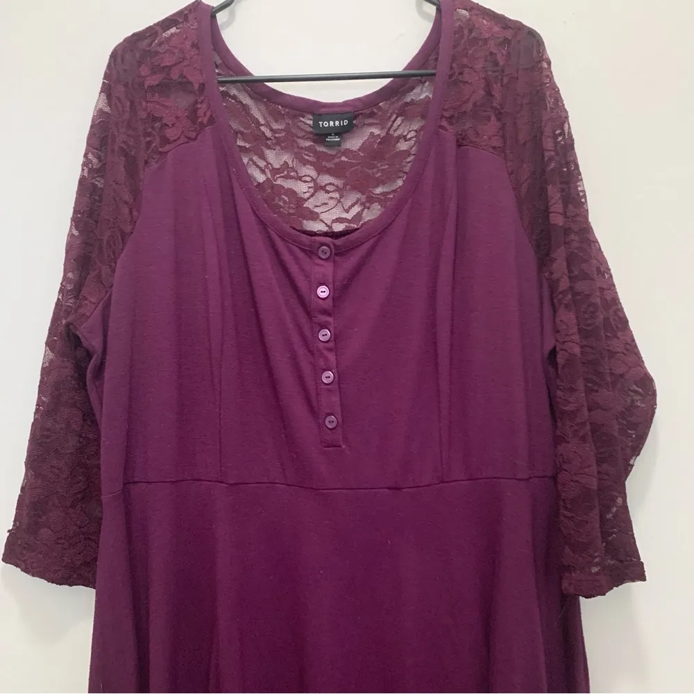 Torrid Purple Lace Sleeve Dress Size 2 - Image 8
