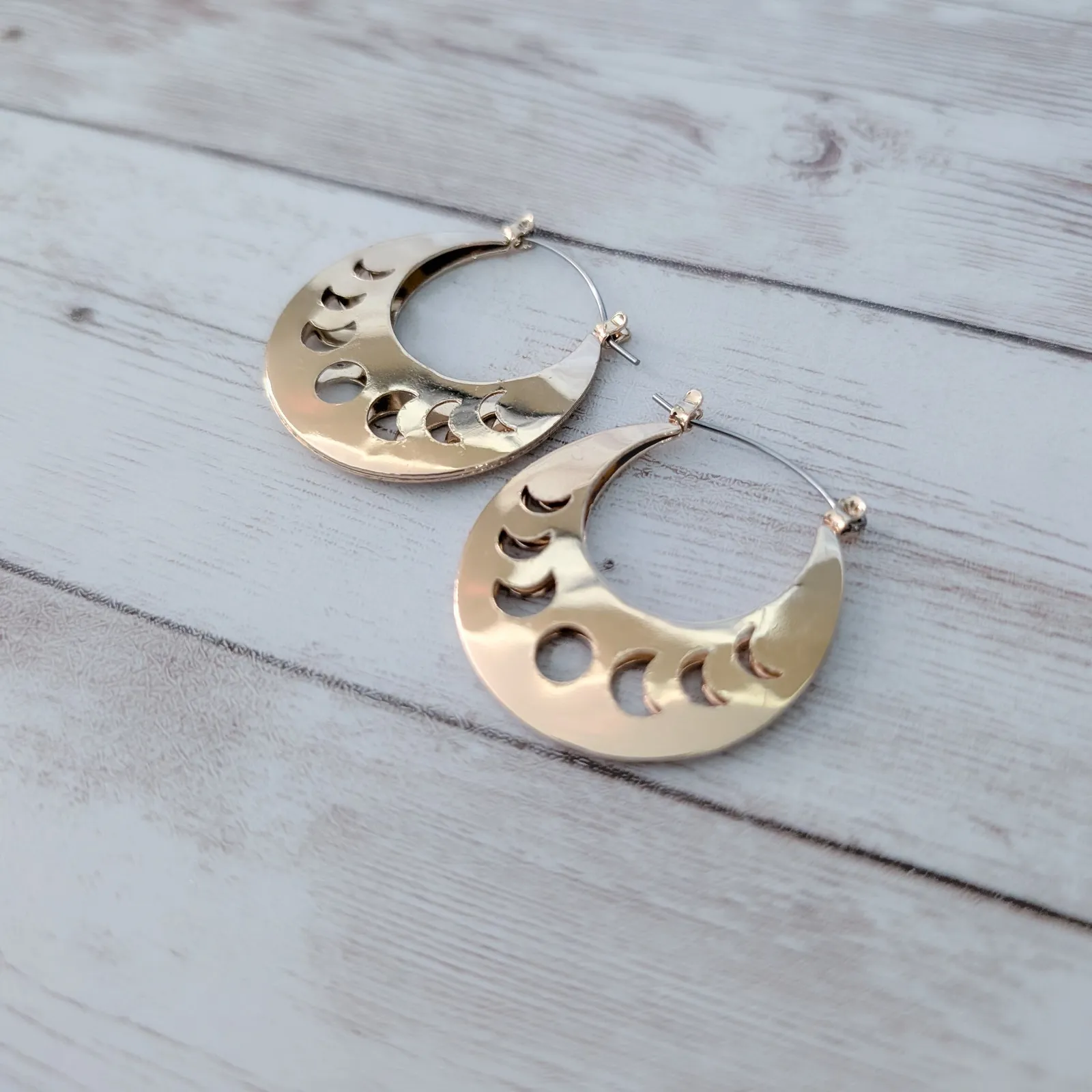 Stylish Gold Tone Dangle Earrings For Pierced Ears - Image 2