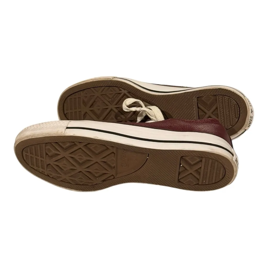 CONVERSE Chuck Taylor OX Leather Sneaker Maroon Size 6.5 - Image 5