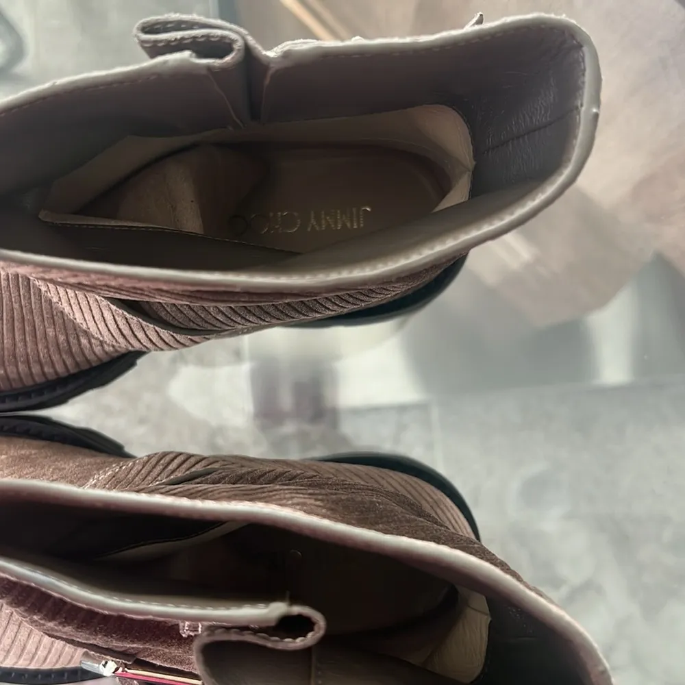 NEW Jimmy Choo Youth II Corduroy Suede Boots, Brown/Clay Size 37.5 New in Box - Image 9