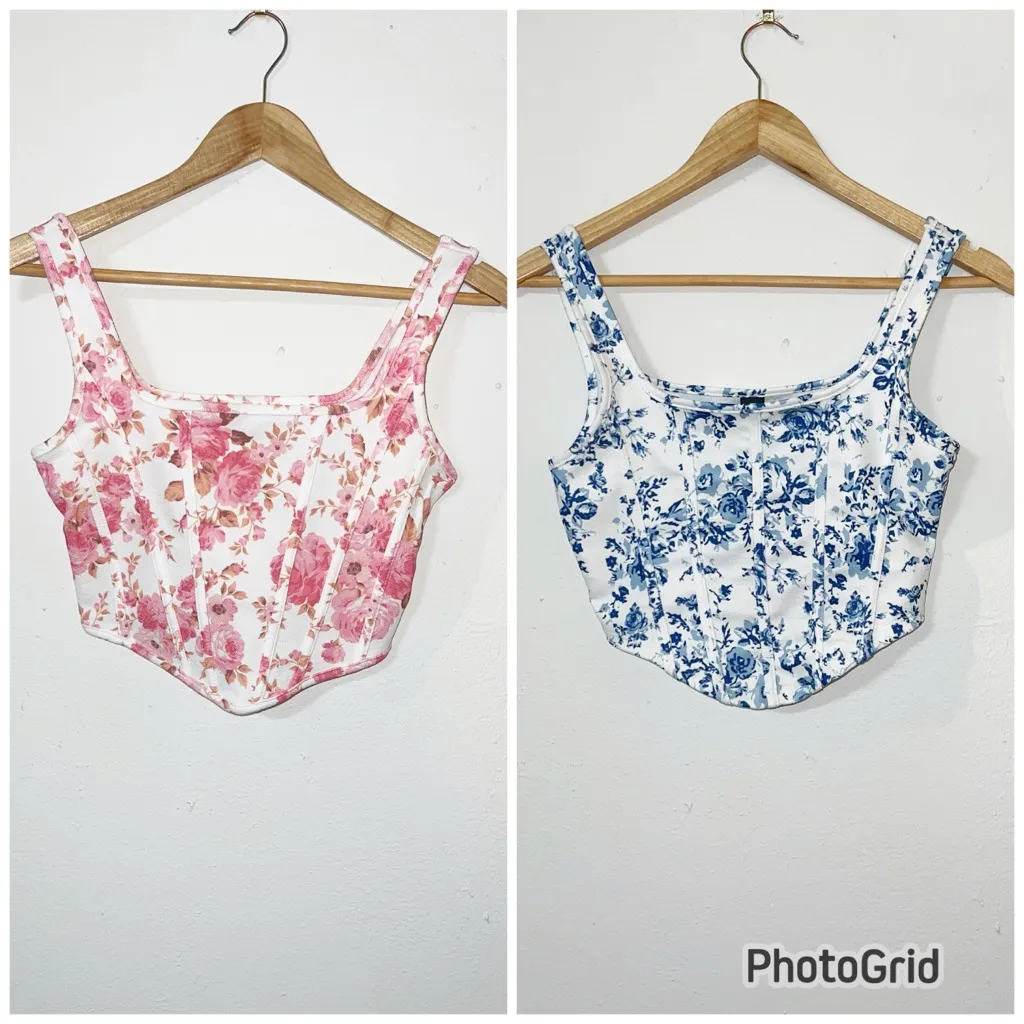 Shein floral corset style crop tank top bundle - Image 2