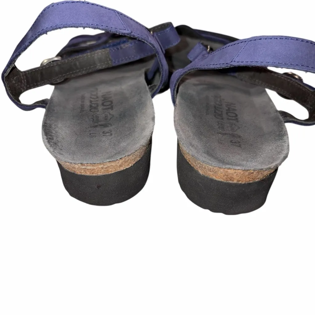 Naot Blue Leather Brittany Wedge Sandals Shoes size 37 - Image 5