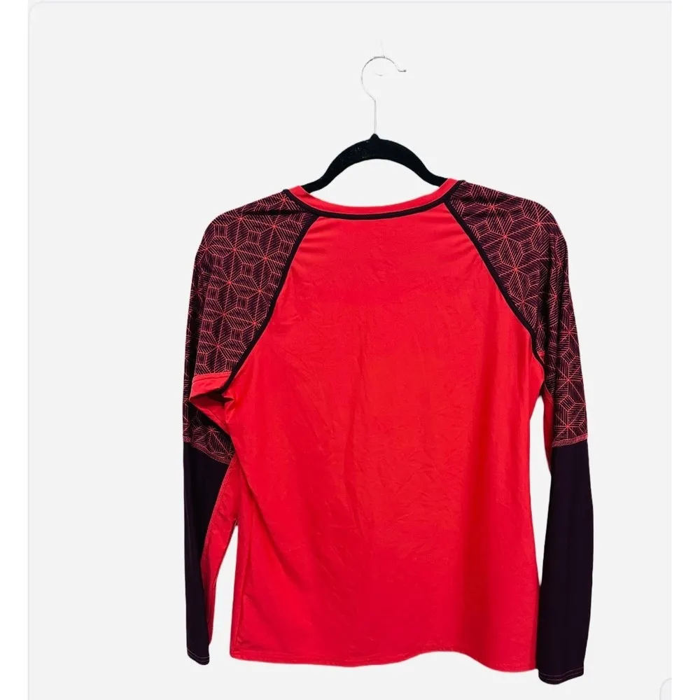 L.L. Bean Women's Rash Guard Coral Size Medium Swimsuit Top Beach Wear - Image 2