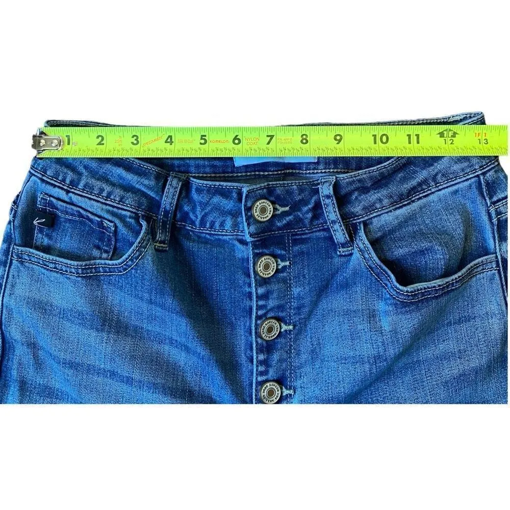 KanCan Women’s Estilo Distressed & Frayed Button Fly Skinny Jeans Blue Size undefined - Image 9