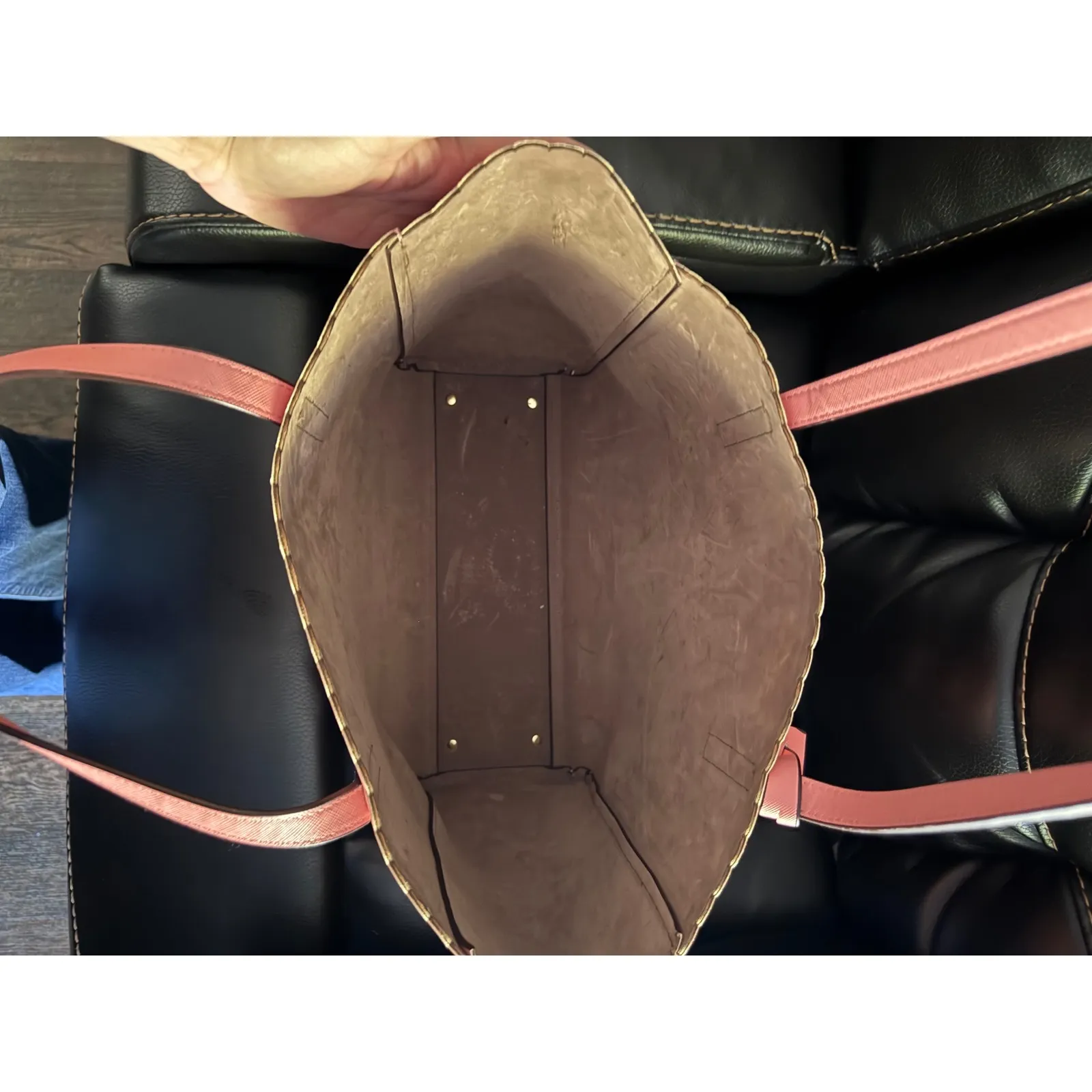 Kate‎ Spade New York Pink Tote Bag Scalloped Edges Satchel Purse Bow Detail - Image 6