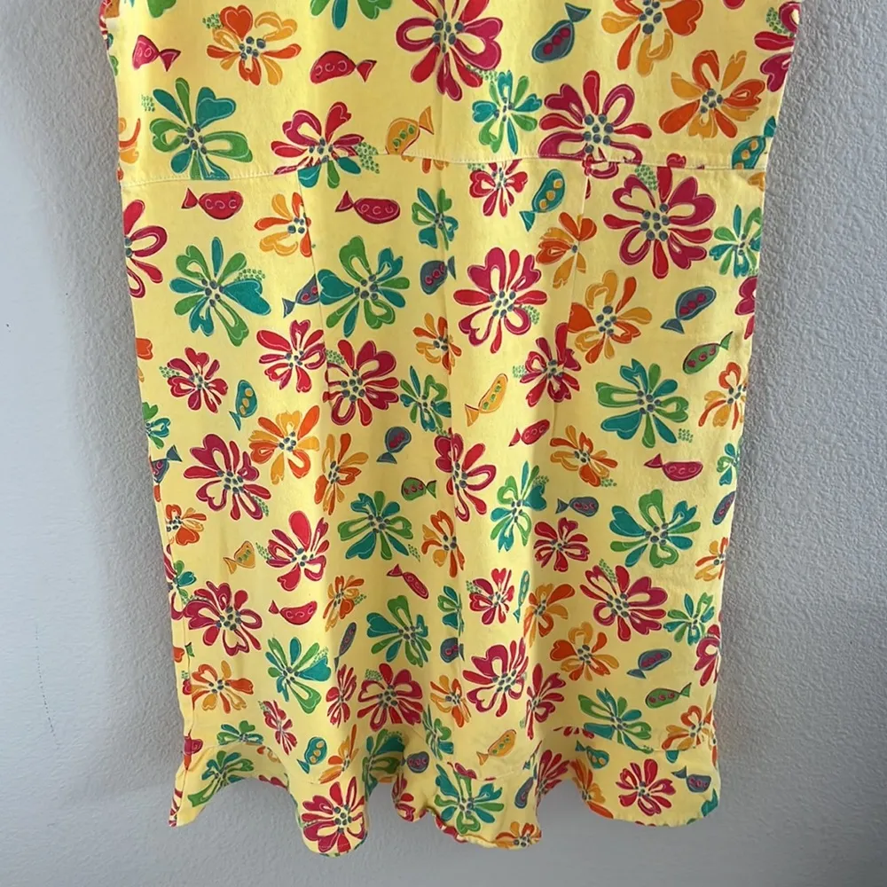 Fresh Produce Bright Tropical Floral Fish Dress Art to Wear Artsy Small - Image 7