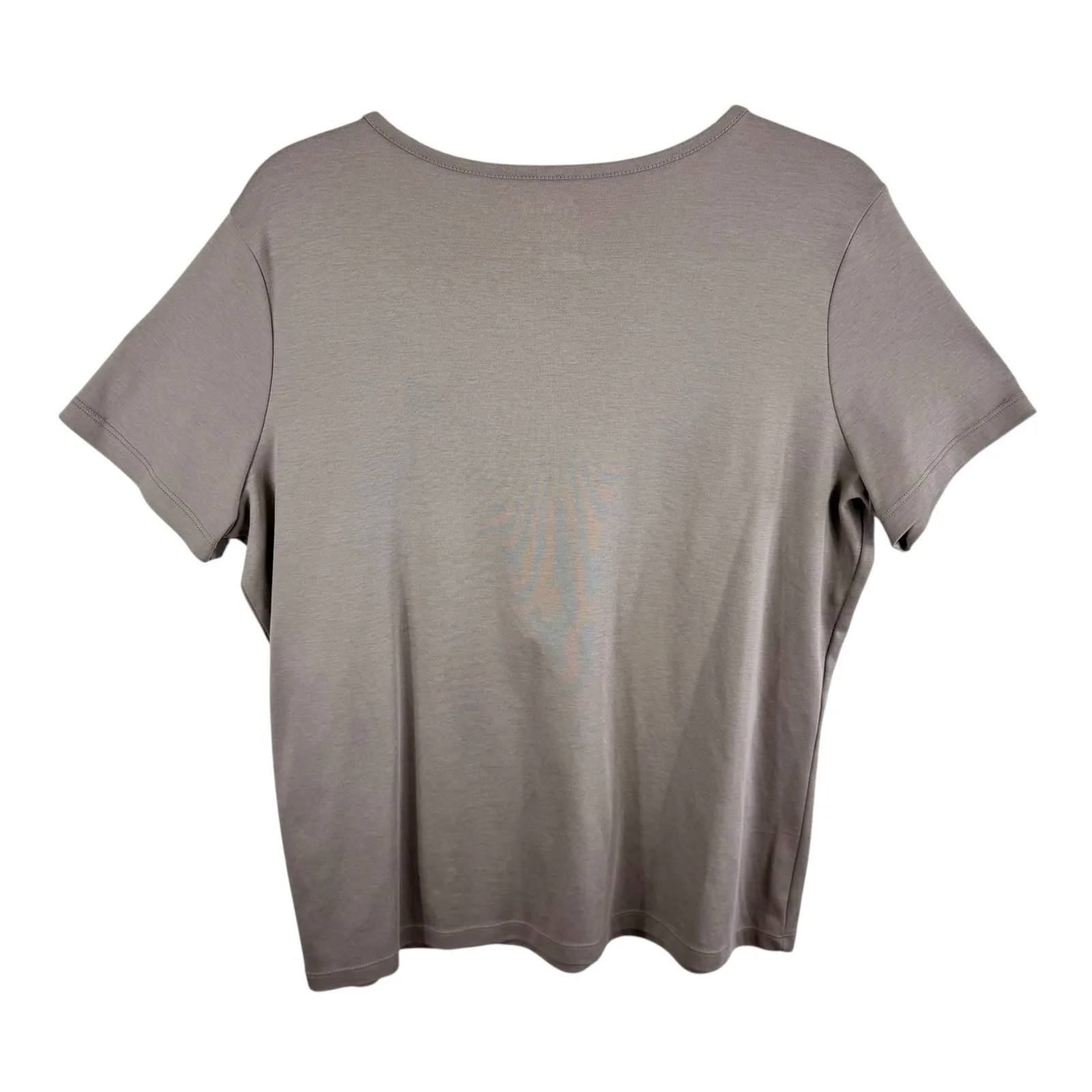 L.L. Bean 100% Supima Cotton Tan Short Sleeve V - Image 2