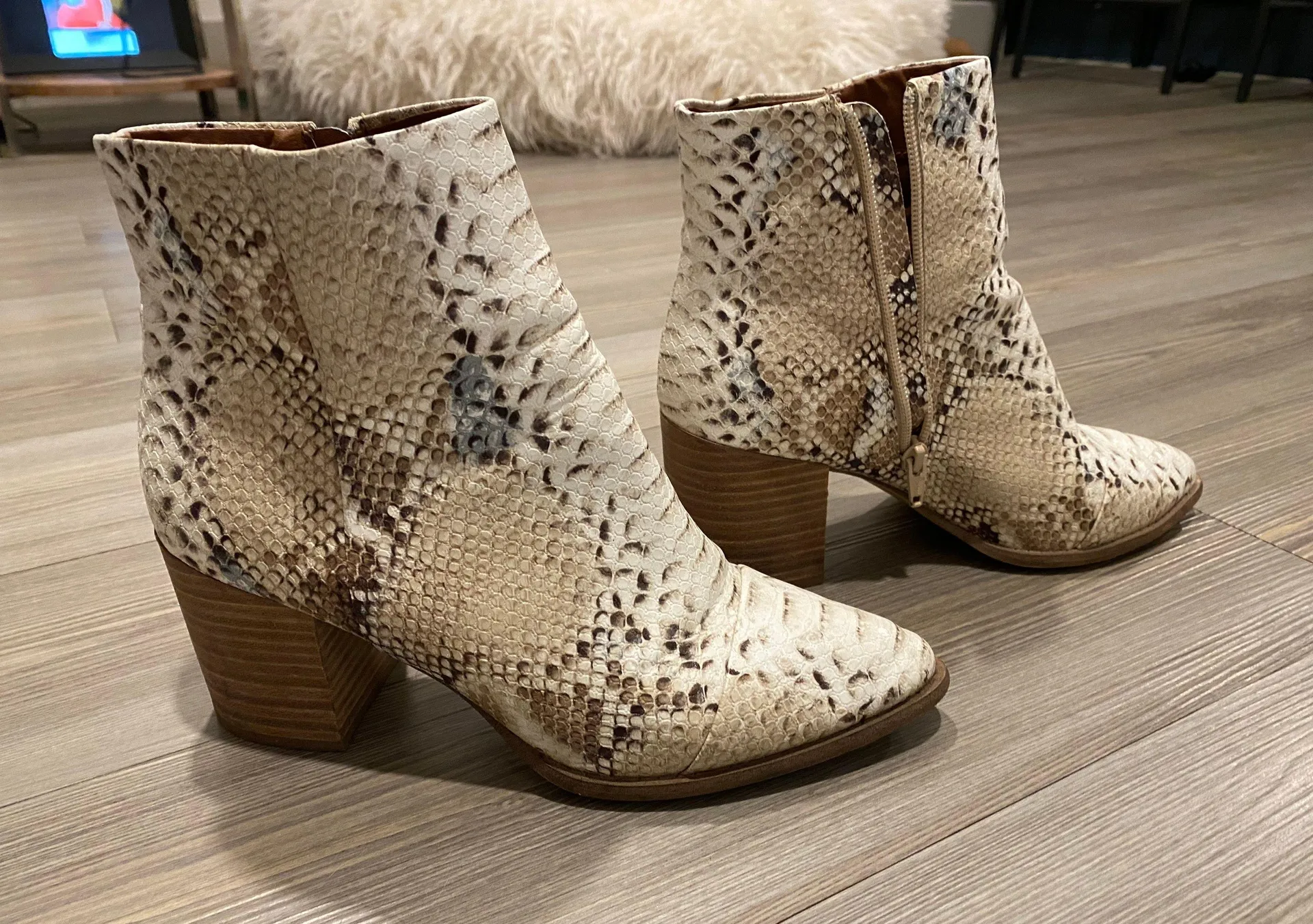 Lulus Snakeskin Booties - Image 2