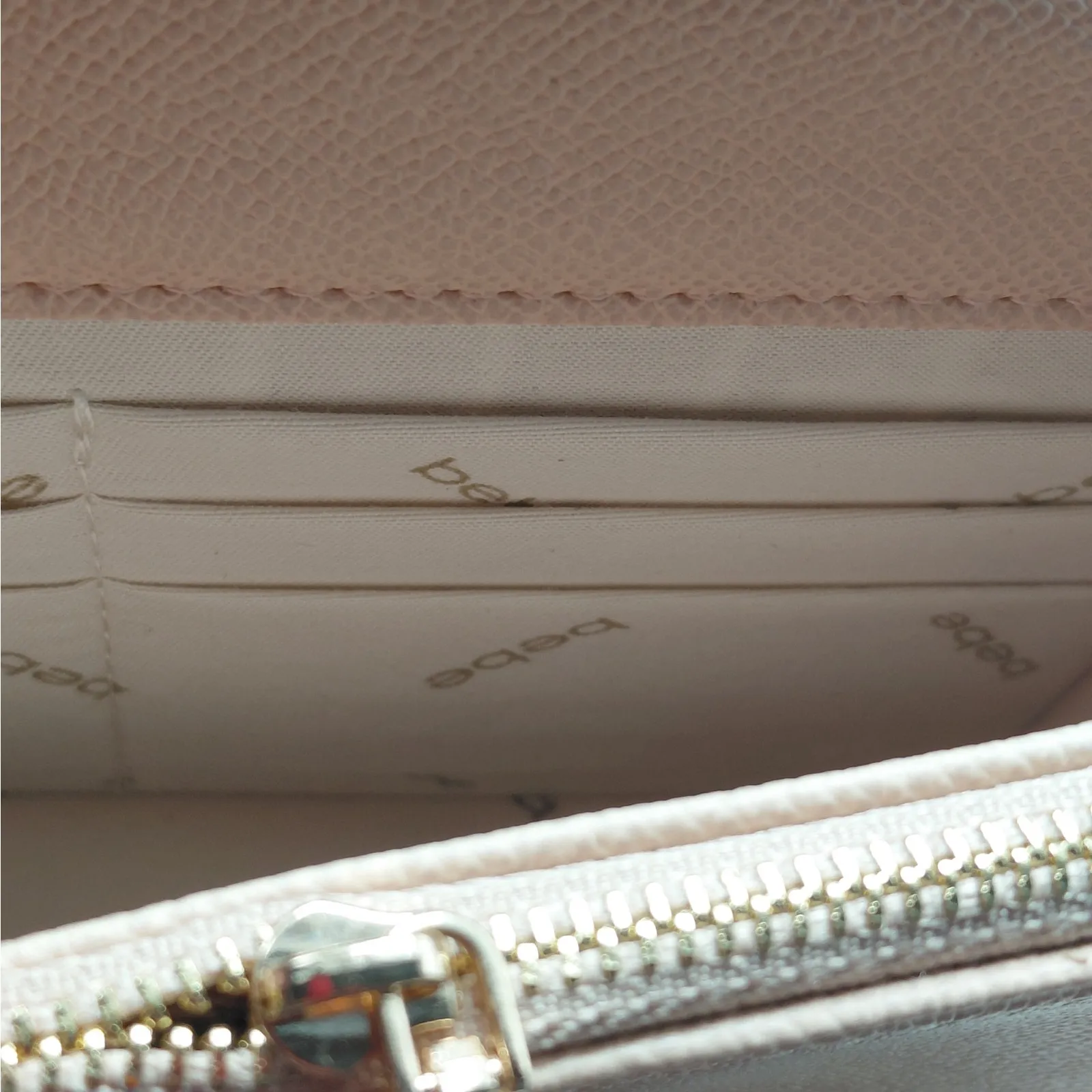 Bebe Womens Mini Crossbody Bag Blush Pink Faux Leather Chain Logo Purse NWOT - Image 8