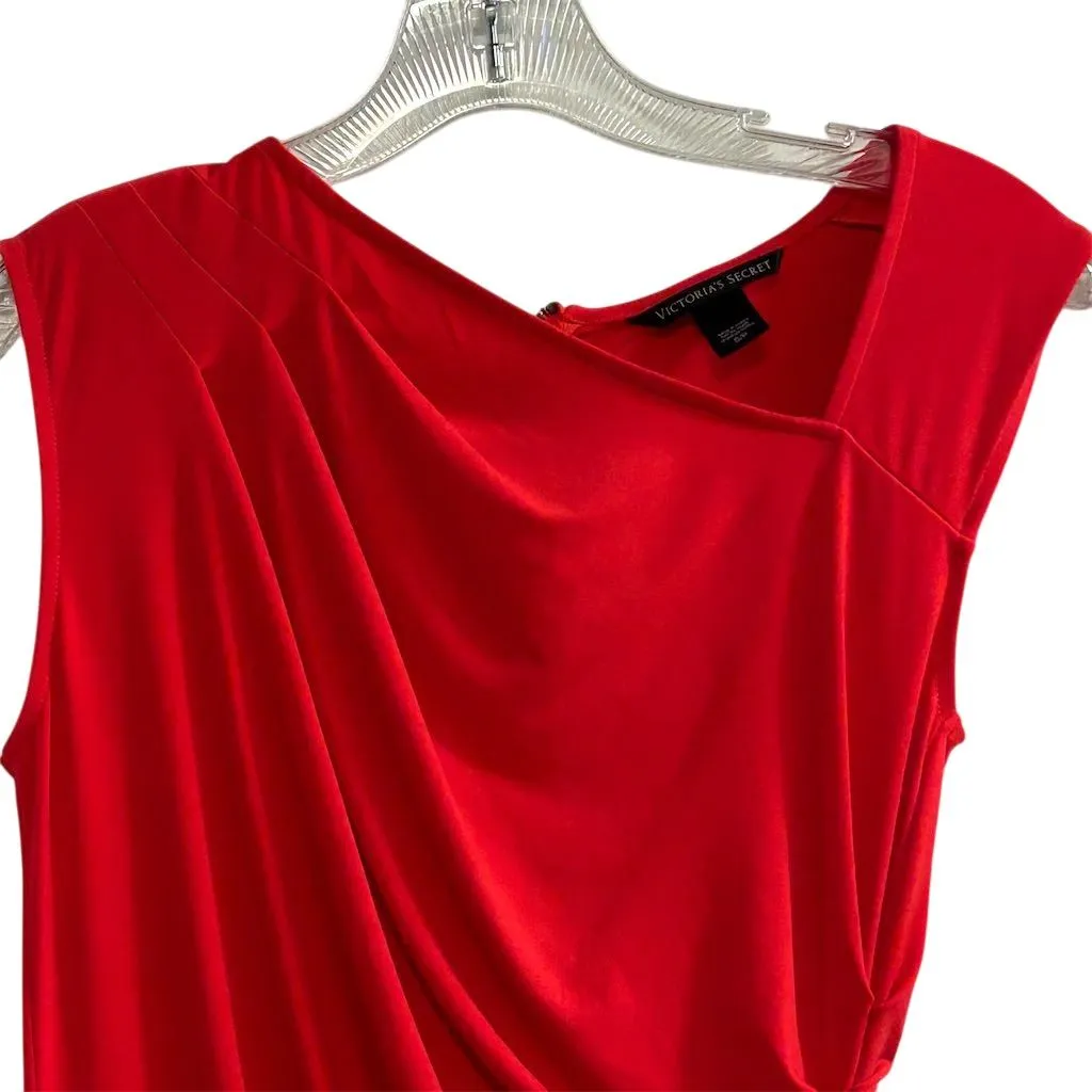 Victoria's Secret Women's XS Red Draped Neckline Dress Flawed Hemline - Image 2