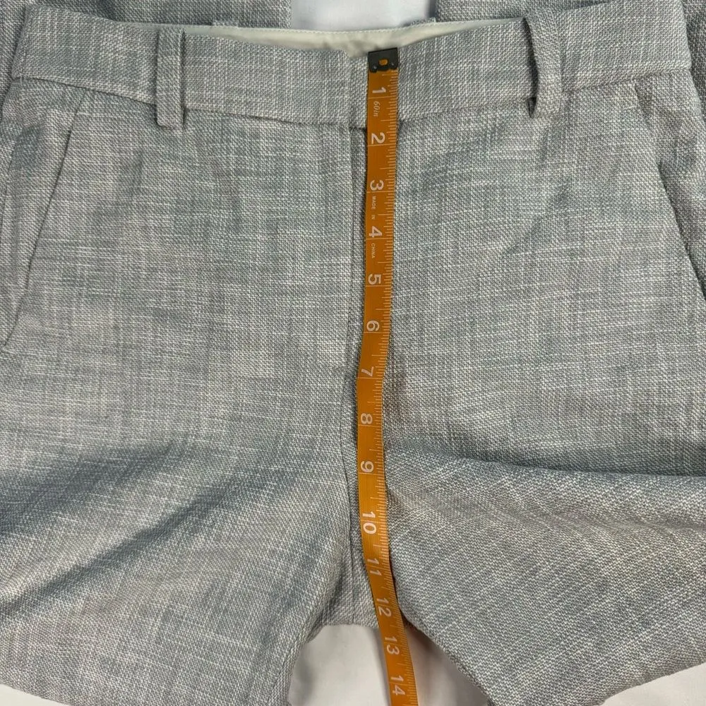 Rebecca Taylor Size 6? Dove Grey Slub Straight Cotton Blend Cropped Pant Office - Image 8