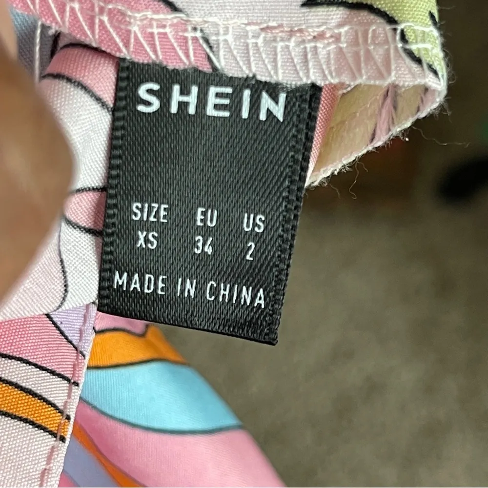 SHEIN | Slayr Allover Print Criss Cross Halter Top & Drawstring Skirt Sz XS - Image 7