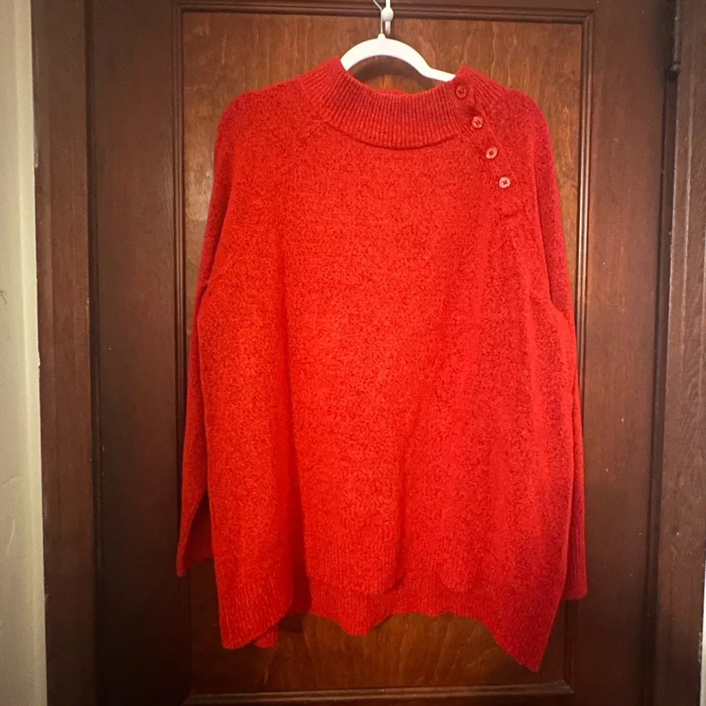 NWT Talbots Red Mock Neck Sweater XL - Image 2