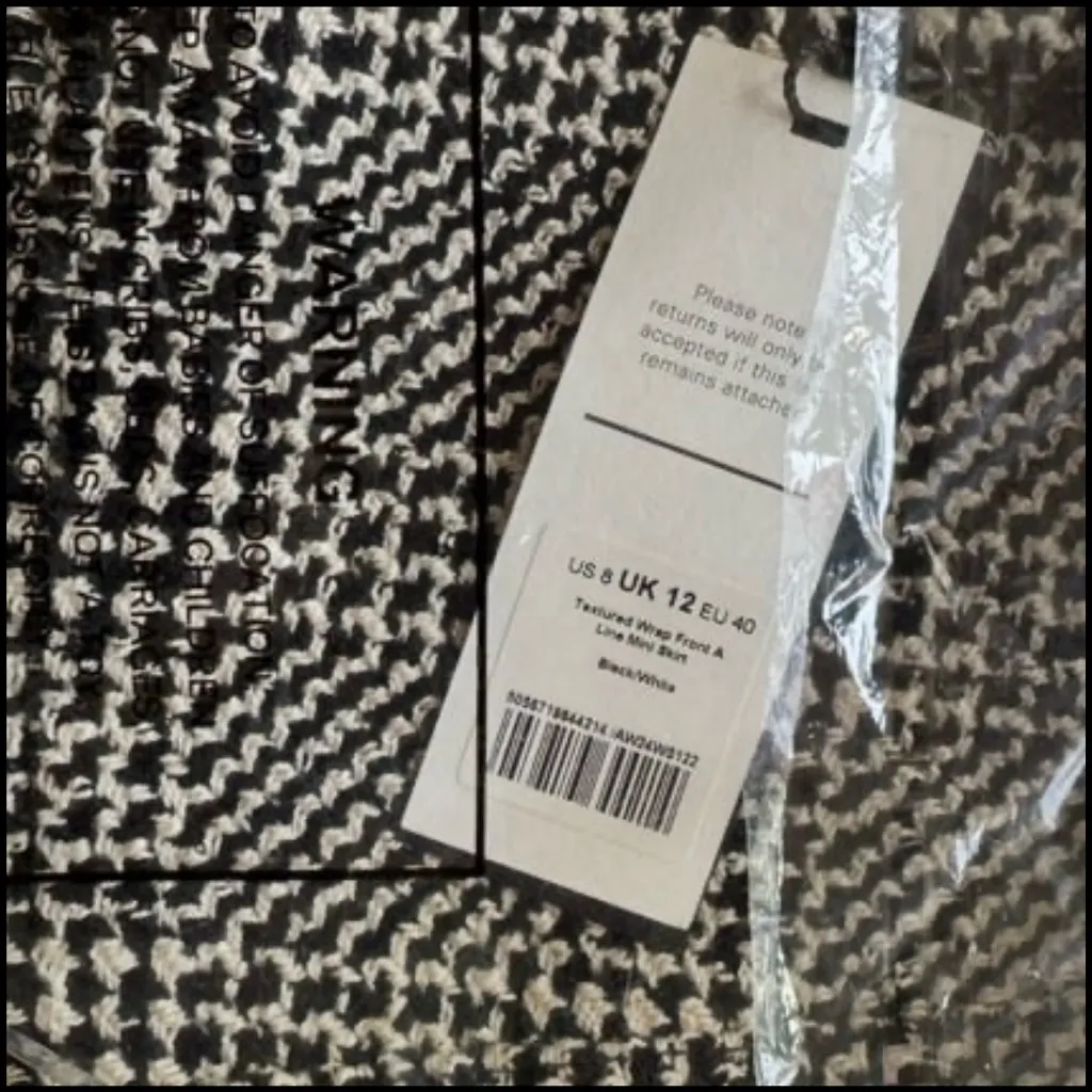 Me+Em Textured Wrap Front Mini Skirt Black Size 6 - Image 8