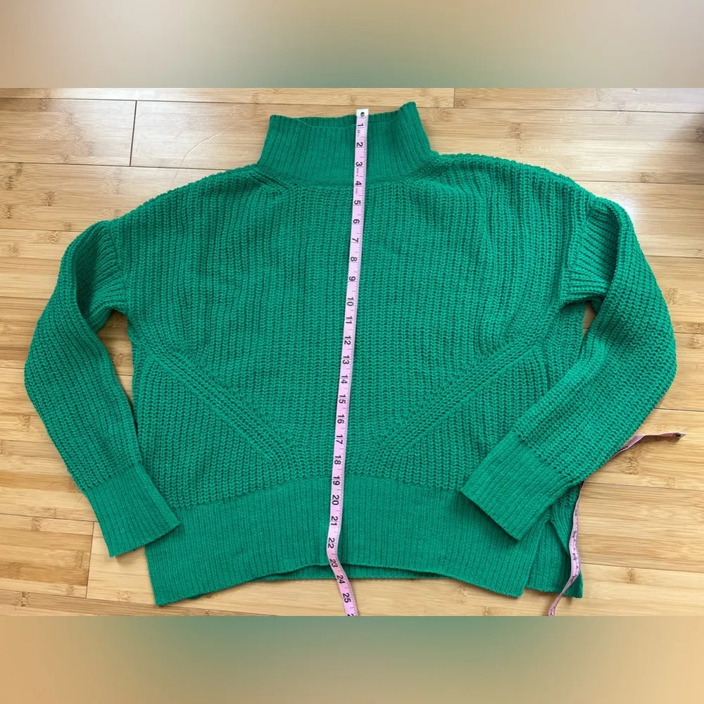 Crown & Ivy Sweater;  Womens Green Knit Pullover Mock Neck Polyester,  Sz : S - Image 8