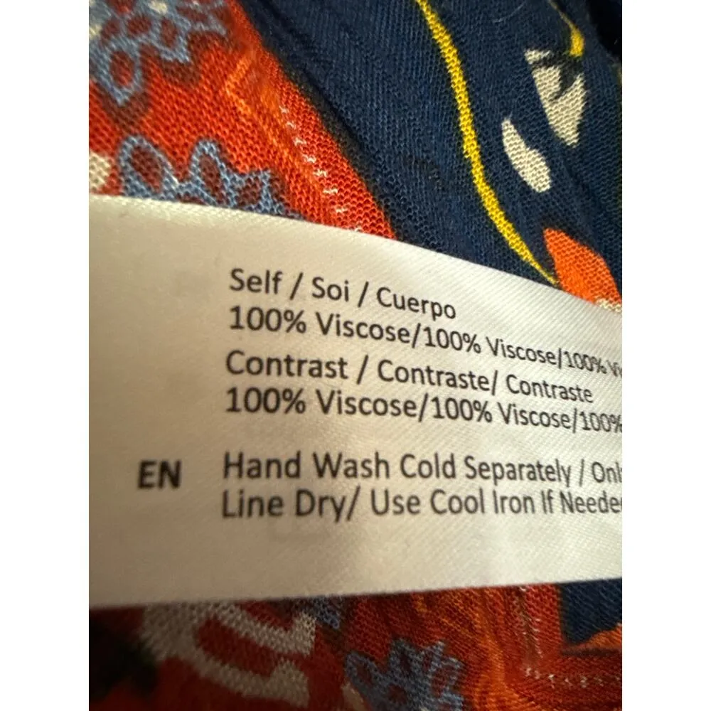 NEW Band Of Gypsies Red Floral Bohemian Hi-Low Ruffle Midi Maxi Skirt Size M - Image 5