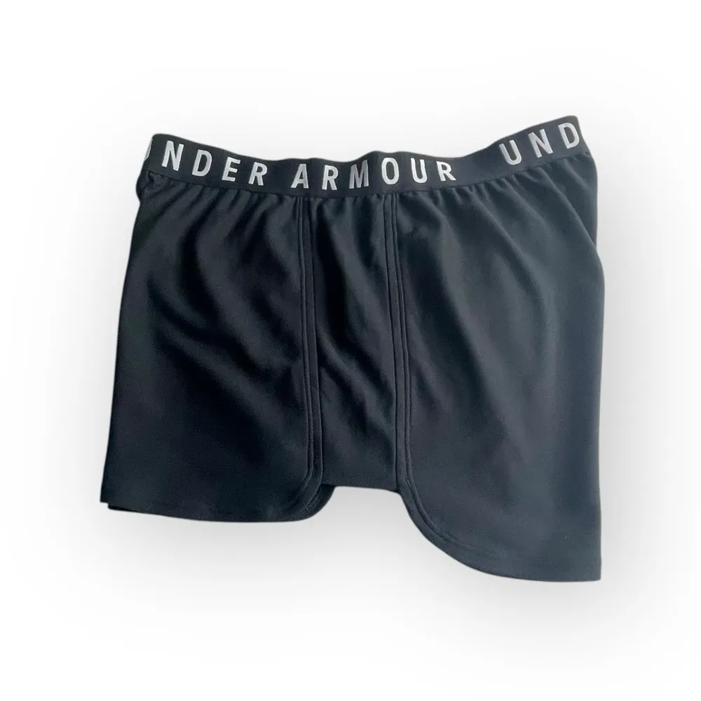Under Armour ✪ Heat Gear Loose Logo Running Run Short Shorts ✪ Black ✪ Large - Image 2