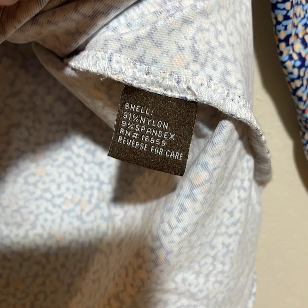 J. McLaughlin Blue Pattern Keyhole 3/4 Sleeve Catalina Cloth Blouse Size XS - Image 6