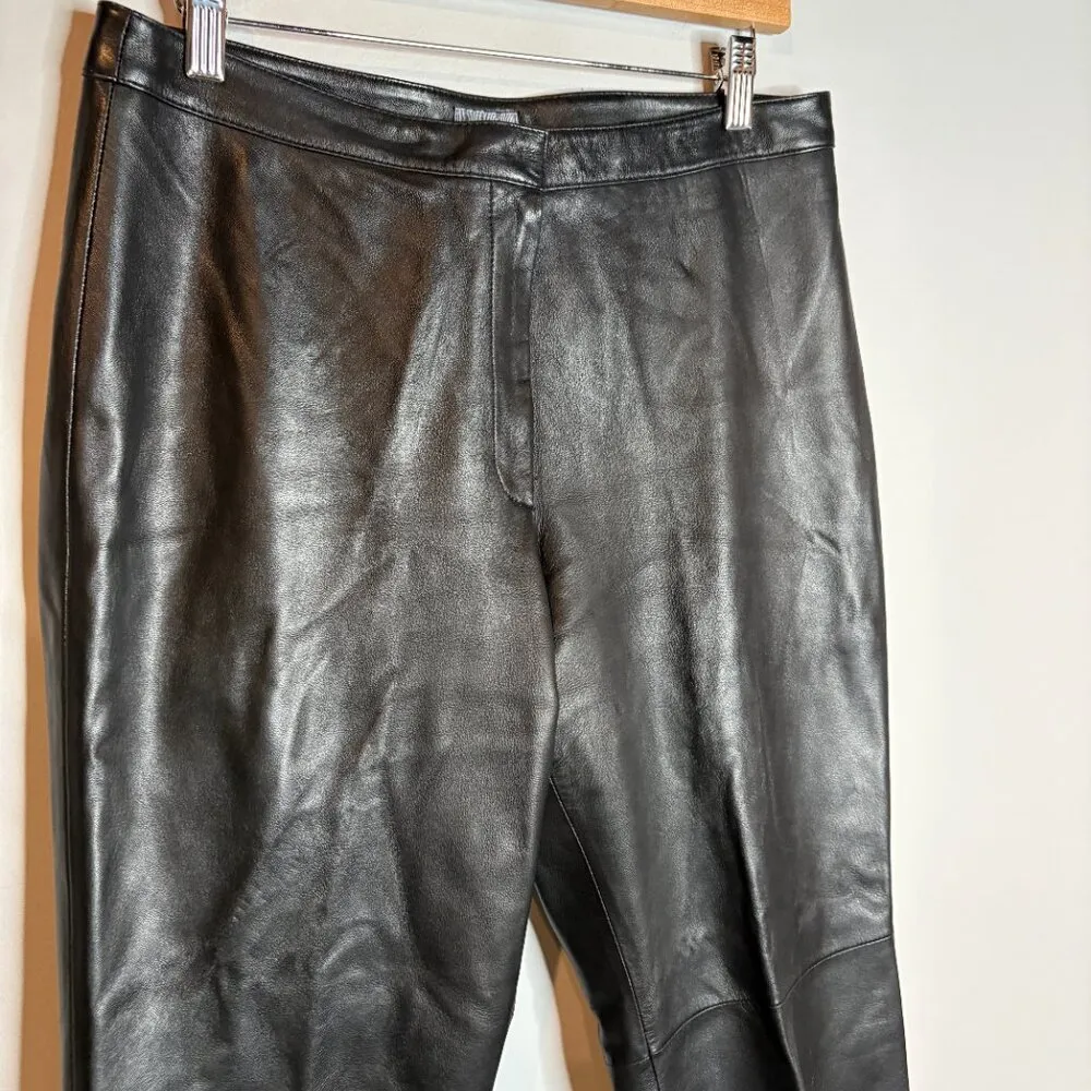 5/48 black genuine leather pants - Image 2