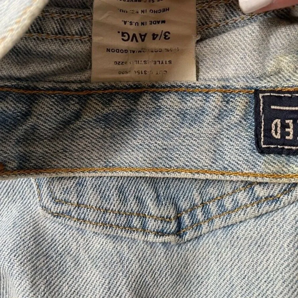 Y2K 90s Vintage Route 66 Mom‎ Jeans Womens 3/4 Blue Light Wash High Waist - Image 6