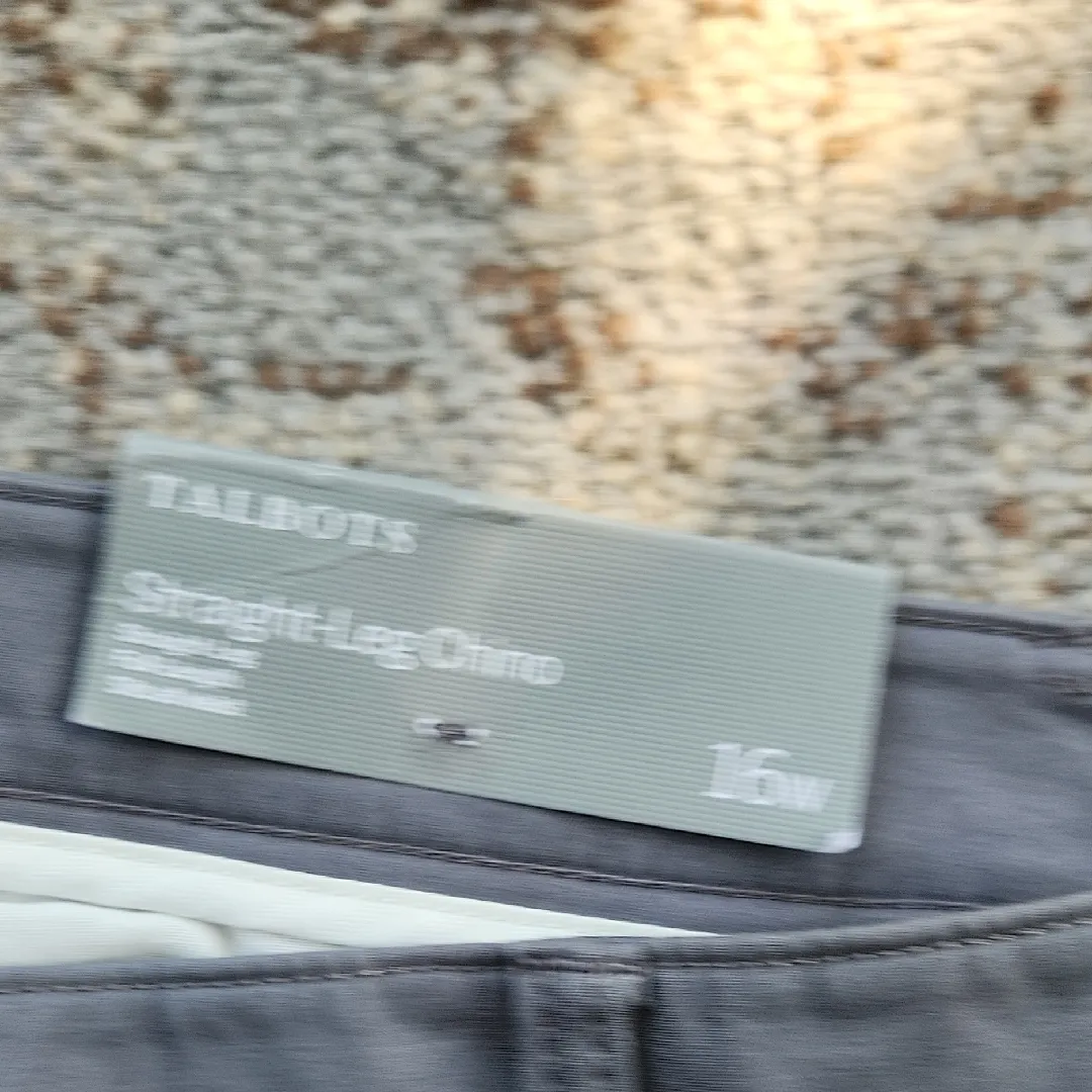 Talbots Straight Leg Chino Pants Gray 16W - Image 3