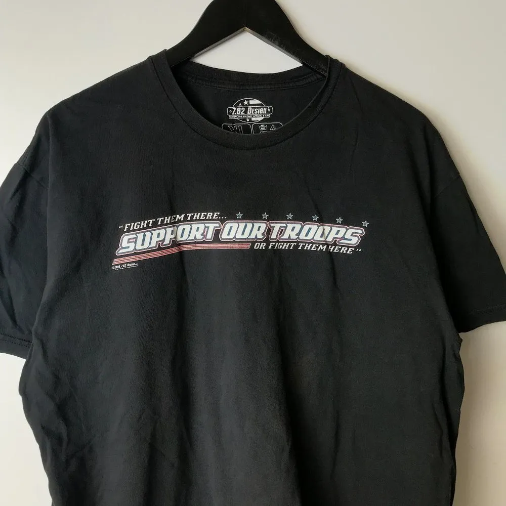 2006 Vintage Support Our Troops T Shirt Y2K Black XL Extra Large Graphic Tee - Image 15