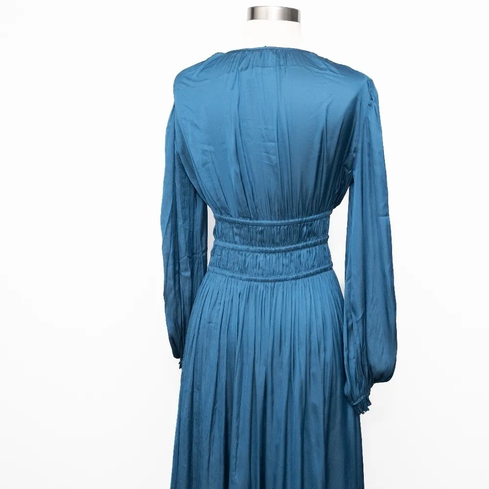 Maje. Riannette Smocked Midi Dress. - Image 10