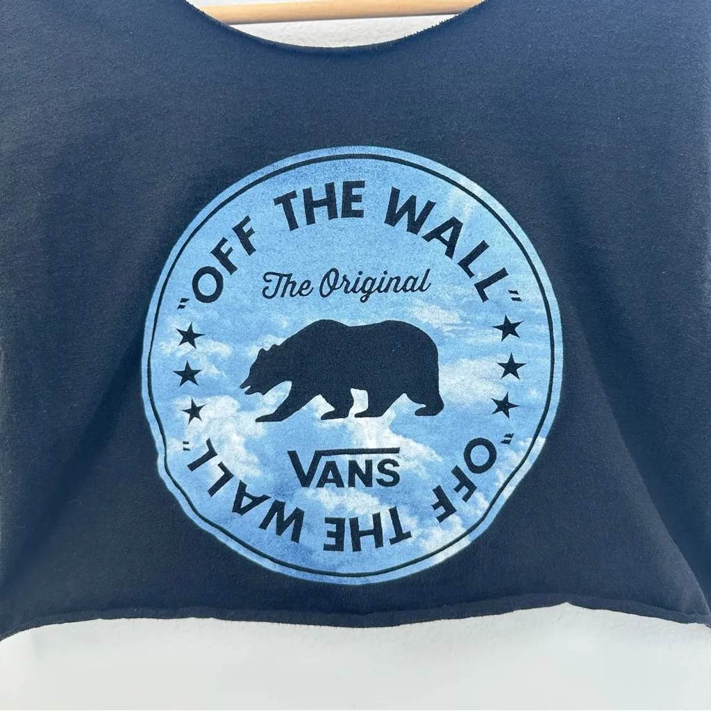 Vans Black cropped off the shoulder T-shirt - Image 2