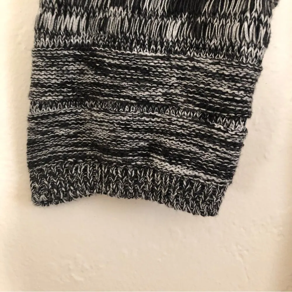 Style & Co. Knit Black Gray White Long Sleeve Open Front Draped Cardigan Sweater - Image 4