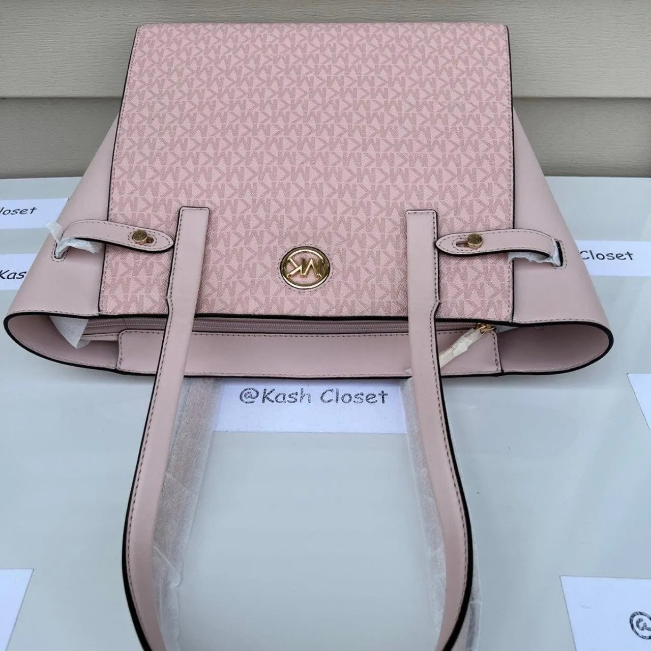 DK Powder Blush Carmen Tote Large Leather Purse - Image 4