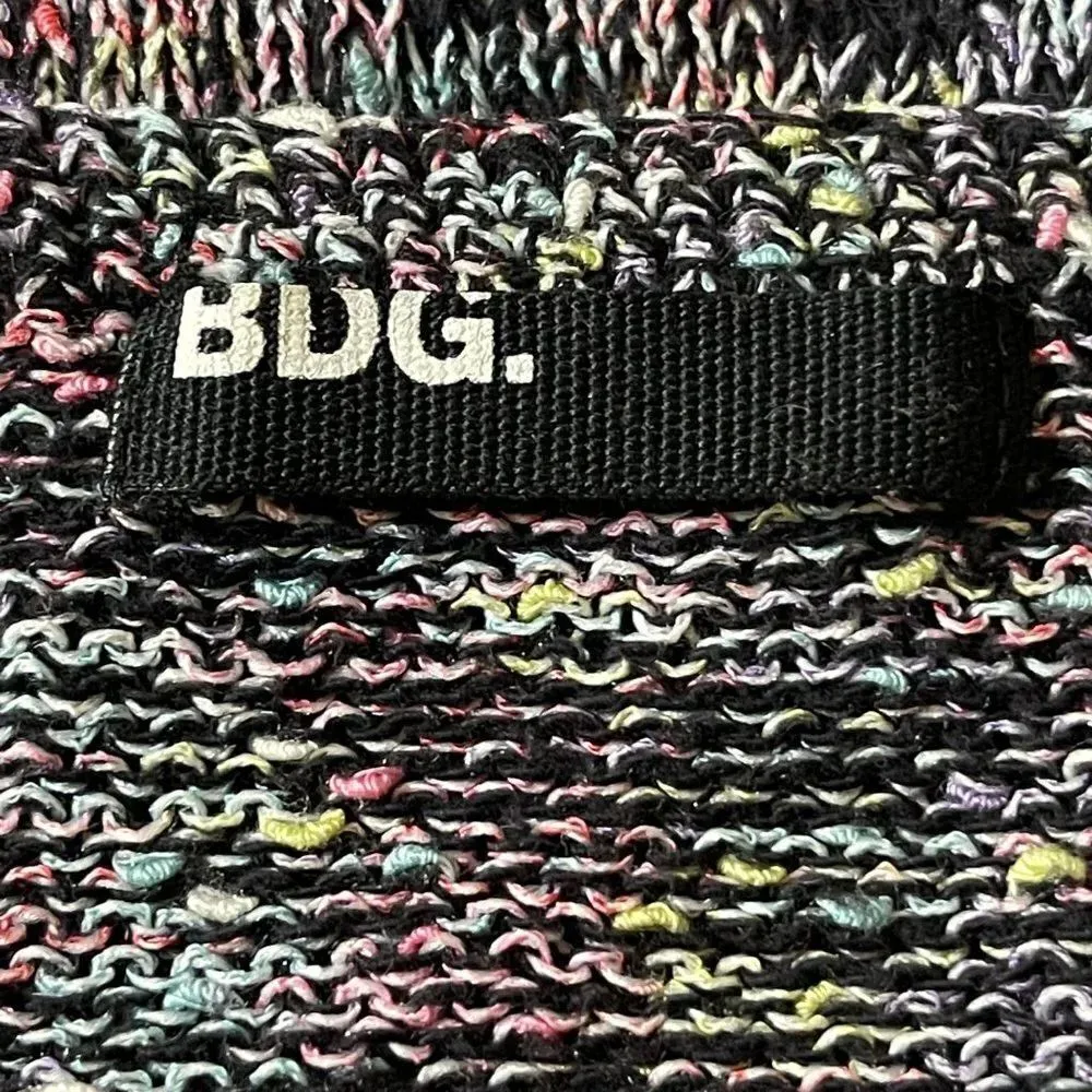 BDG Confetti Round Neck 3/4 Sleeve Cotton Blend Sweater M Medium Purple Multi - Image 4