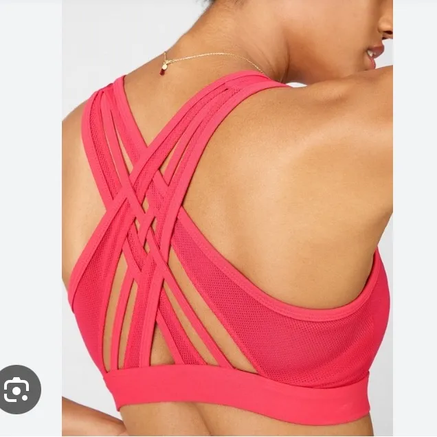 Fabletics Faye Red Strappy High Impact Sports Bra - Image 8