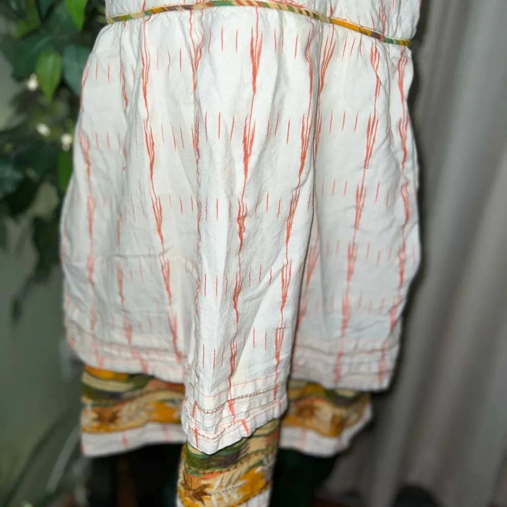 FREE PEOPLE New Romantic Beige Boho Sleeveless Dress Size 12 - Image 6