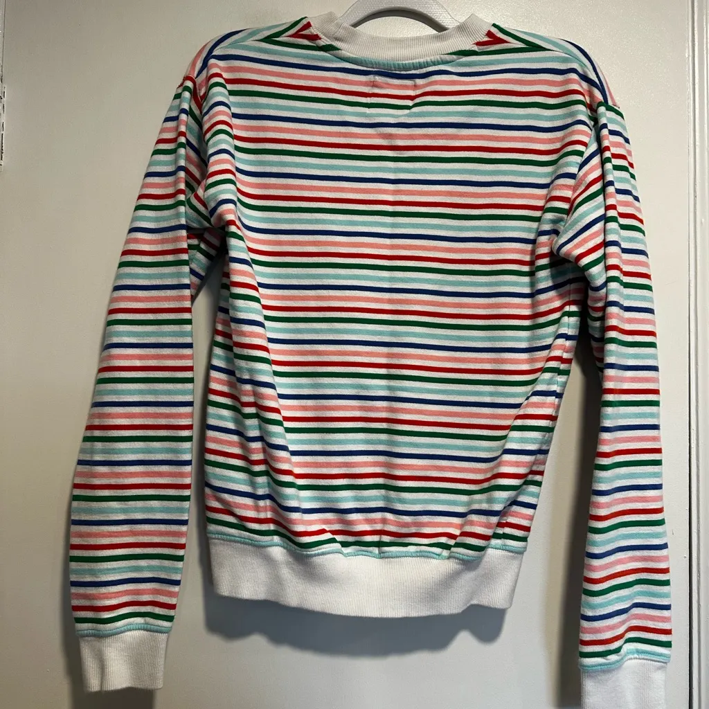 Dog Treads Sz: S bright multi colored Striped Crew Neck Pullover Sweater. Red - Image 2