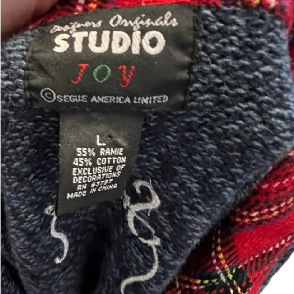 Vintage Designers Originals Studio Joy Christmas Sweater‎ Vest Red Size L - Image 5