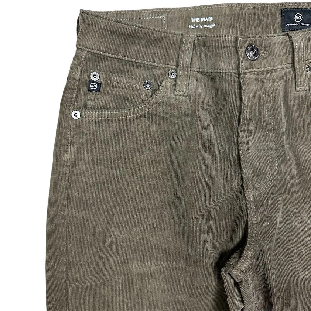 NWOT Ag Adriano Goldschmied Mari High-Rise Straight Corduroy Pants Green 27 - Image 2