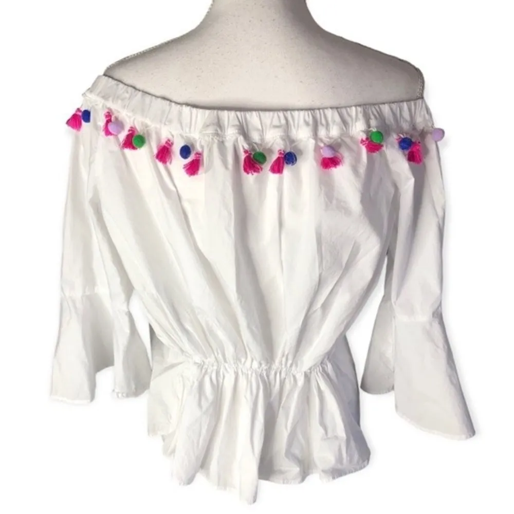 Forever 21 Off-shoulder Tassel Pom Pom Peplum Blouse - Image 61