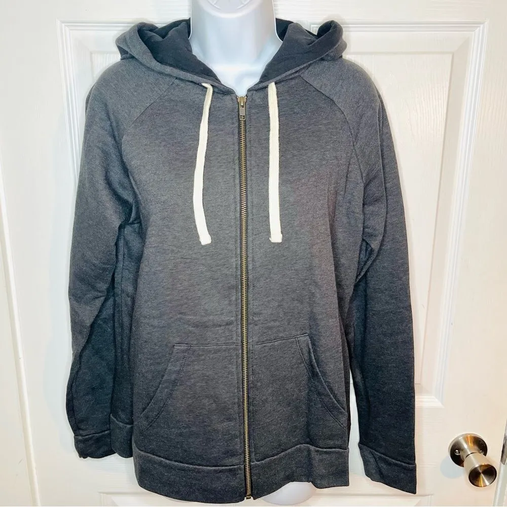 Modcloth Next Level Apparel Gray Zip Up Hoodie Snowman Holiday Design L NWOT - Image 4