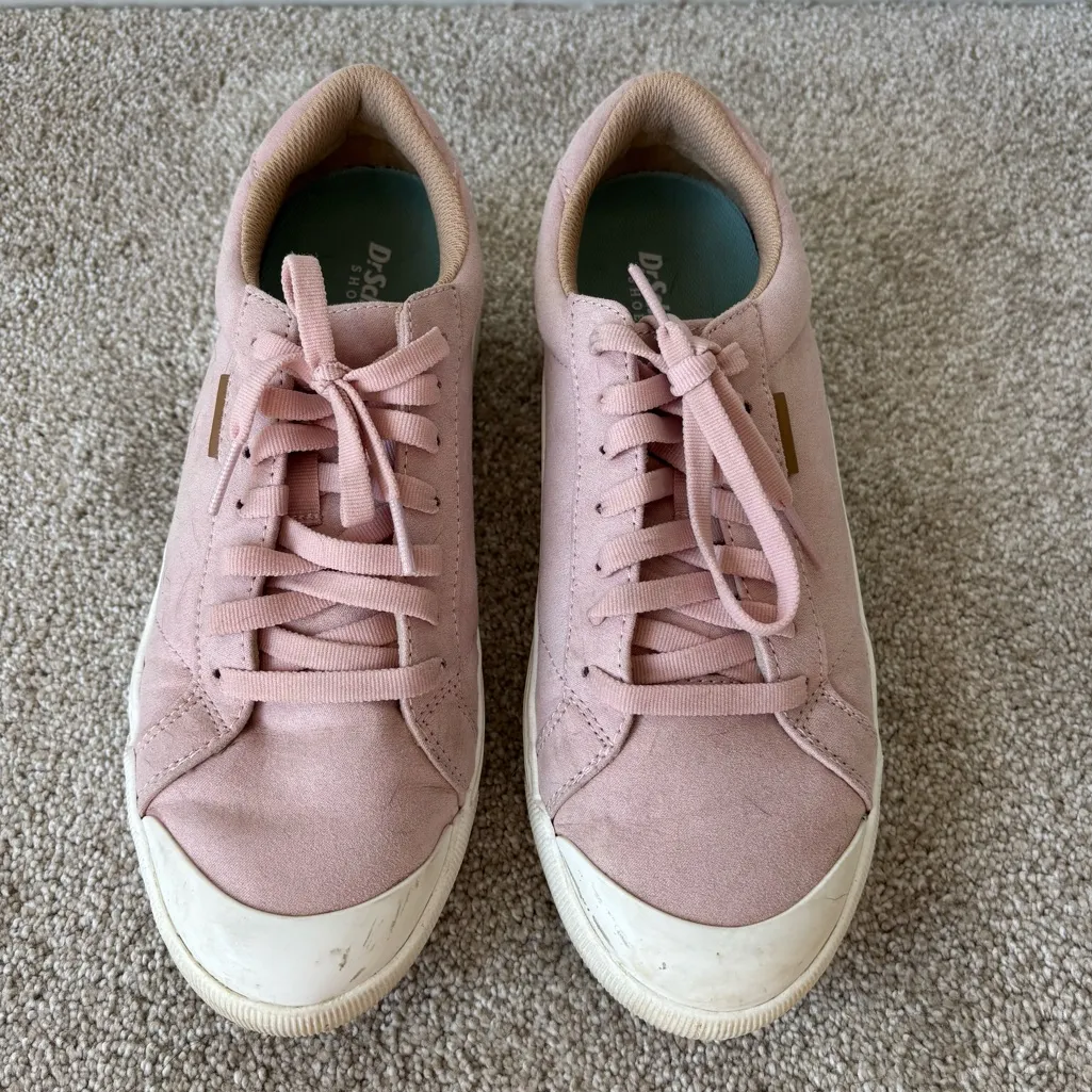 Dr. Scholl’s Time Off Sneaker Sepia Rose Fabric Faux Leather Suede Pink Size 8 - Image 3