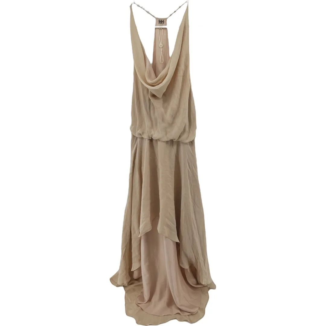 Haute Hippie Michelle Dress Halter Silk Cowl Georgette Racerback Harness 0 NWOT - Image 3